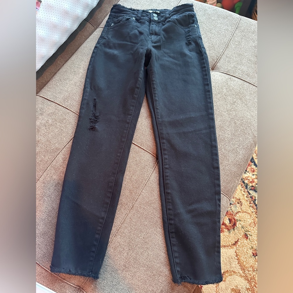 KanCan Classic Black Women's Skinny Distressed Jeans Size 7/27